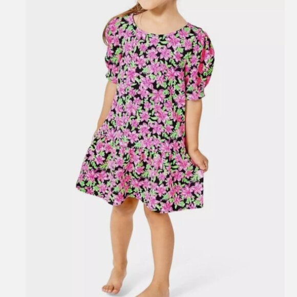 Lilly Pulitzer Girls Chrishell Dress in Onyx Floral Size Large (8-10) NWOT - Picture 1 of 9